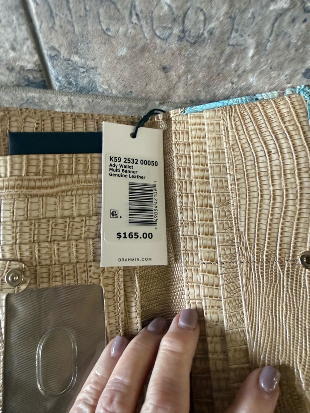 Brahmin Blue Tropical Eliza Tote Bag in Multi-Banner w/ wallet - Picture 10 of 14